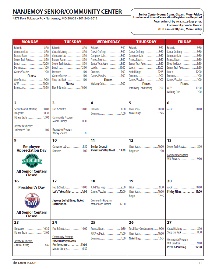 02 - February 2026 Nanjemoy Calendar