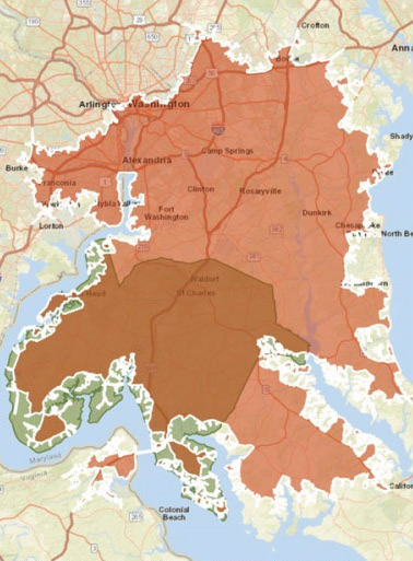 Commuter Shed Zone map
