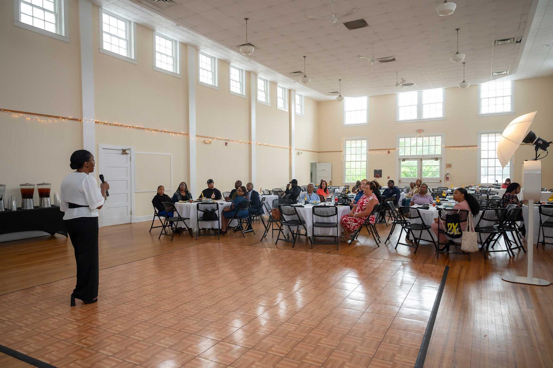 Luncheon speaker and attendees