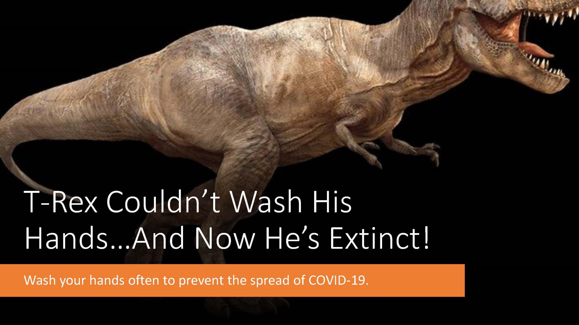 T Rex Wash Hands PSA