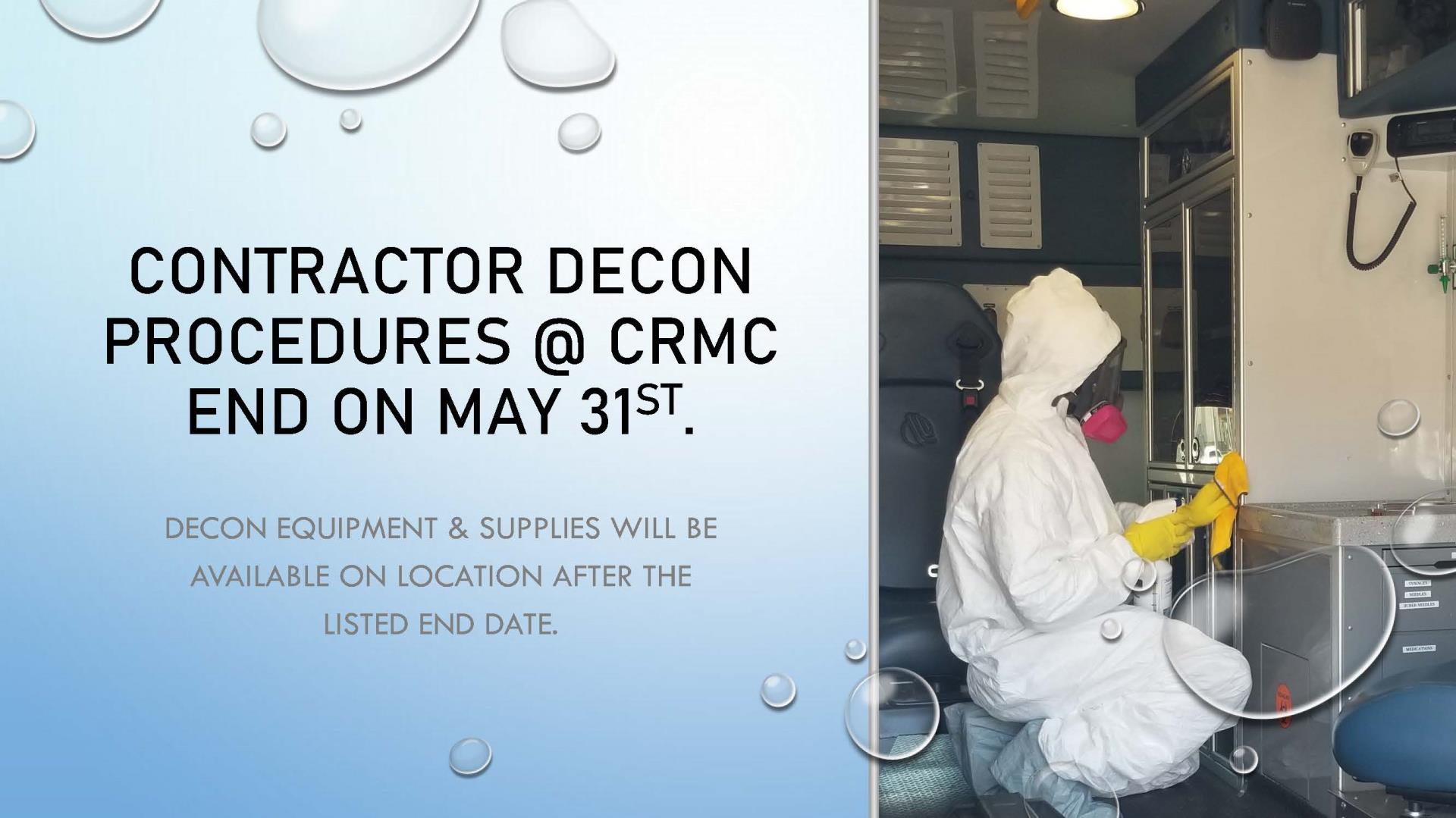 Decon Procedures Ending May 31 - PSA